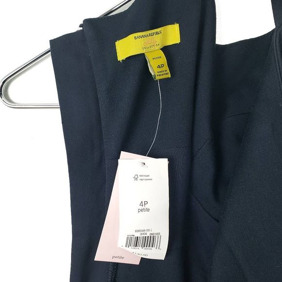 NWT BANANA REPUBLIC Millie Collection Navy Fit & Flare Dress Size: 4 Petite - Picture 6 of 6